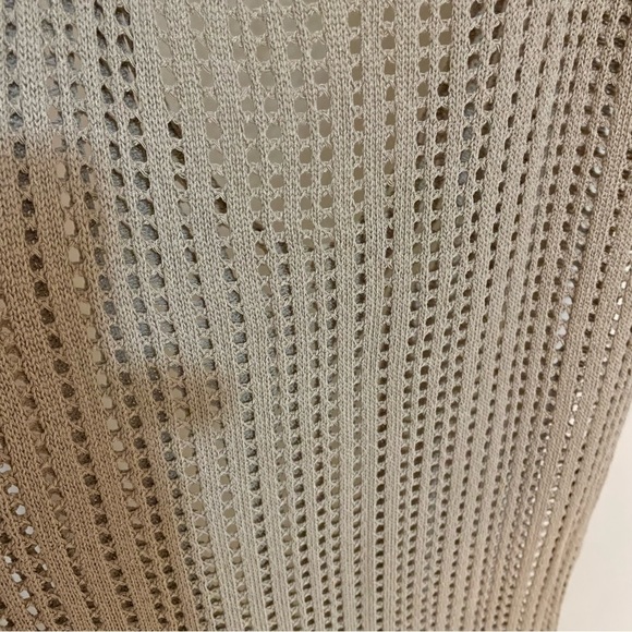 Backless Open Knit Belted Split Thigh Cover Up, Size M - Picture 6 of 7